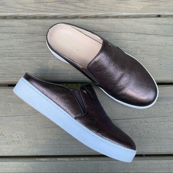 Vionic Splendid Dakota Bronze Metallic leather mules slides size 5 - Picture 3 of 15